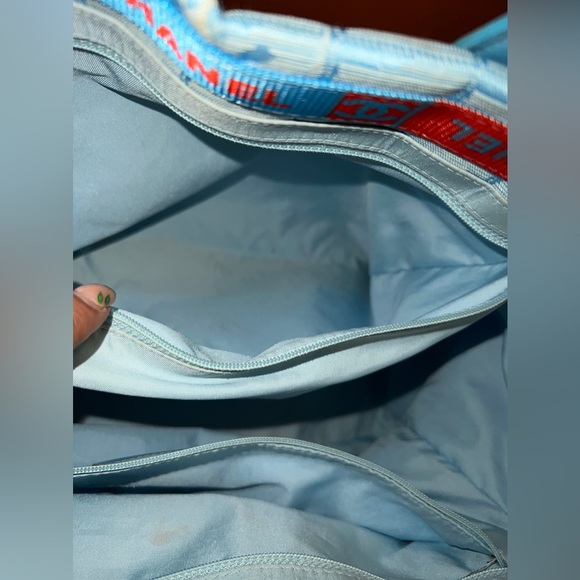 Authentic Chanel Travel Line light Blue Jacquard Nylon tote, with auth card - Picture 10 of 17